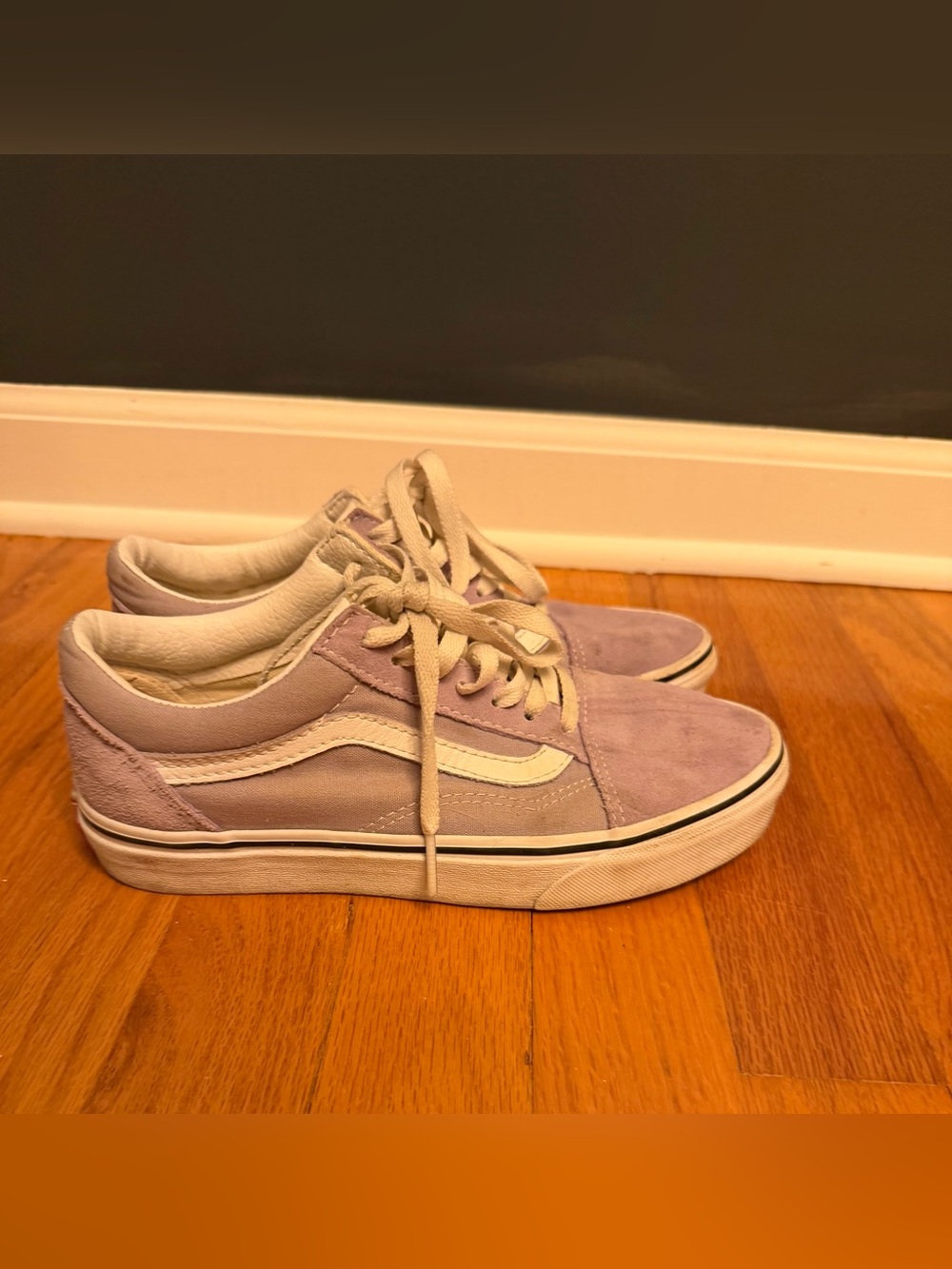 Women’s VANS Old Skool Canvas Suede in Sea Fog/True White - Size 6.5